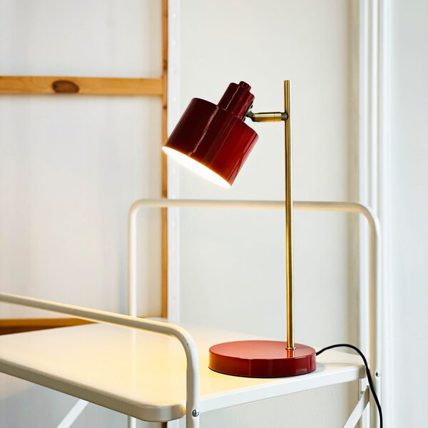 Dyberg Larsen Ocean stolna lampa, tamnocrvena, visina 43 cm, Crvena, Dnevni boravak/blagovaonica, Metal
