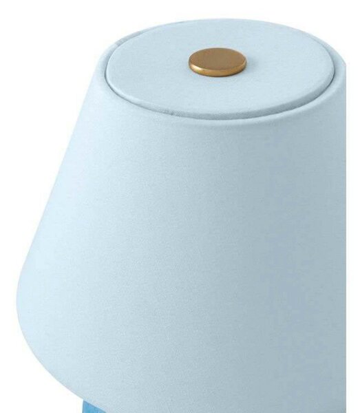 Globen Lighting Punjiva stolna lampa IRIS, plava, visina 23 cm, prigušiva, Plava, Dnevni boravak/blagovaonica, Staklo