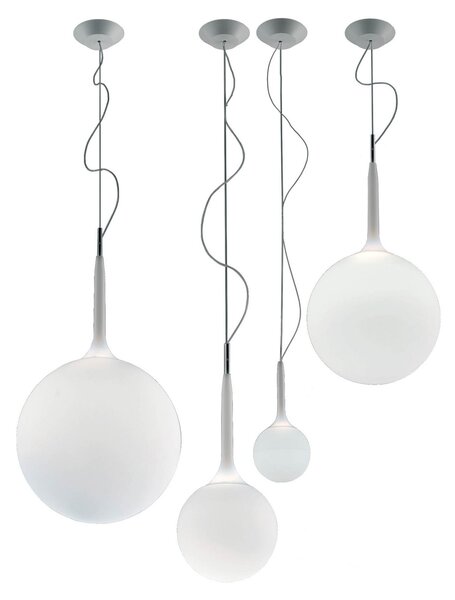 Viseće Svjetiljka Artemide, Castore, prigušiv, Bijela, Dnevna soba, Staklo, Dizajn