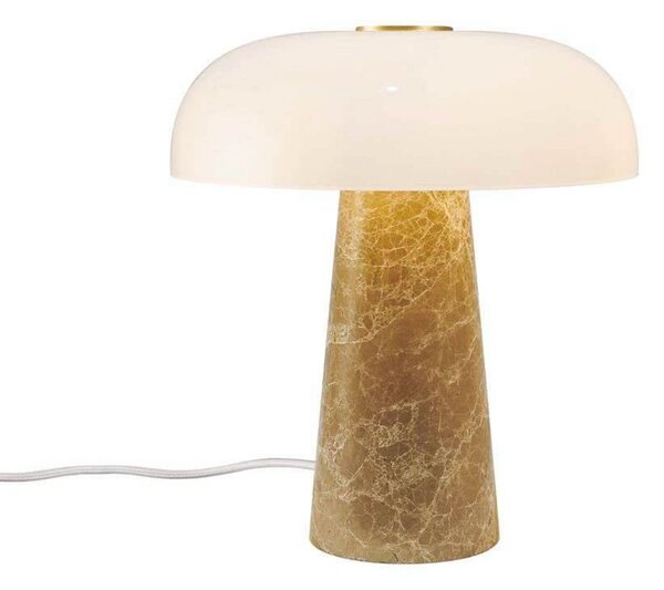 DFTP by Nordlux Stolna lampa sjajna, bež/bijela, visina 24 cm, mramor/staklo, Bež, Dnevni boravak/blagovaonica, Mramor