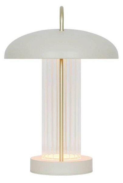 Nordlux Mirano LED stolna lampa na baterije, bež, visina 29 cm, metalna, prigušiva, Bež, Dnevni boravak/blagovaonica, Metal, fenjer