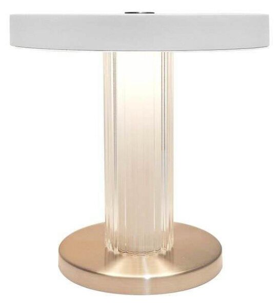 DFTP by Nordlux LED stolna lampa na baterije Trezzi, bijela, visina 22 cm, metal/staklo, prigušiva, Bijela, Dnevni boravak/blagovaonica, Metal
