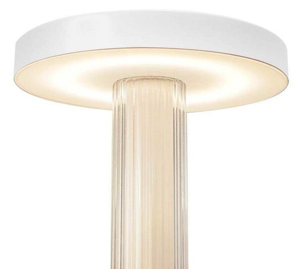 DFTP by Nordlux LED stolna lampa na baterije Trezzi, bijela, visina 22 cm, metal/staklo, prigušiva, Bijela, Dnevni boravak/blagovaonica, Metal