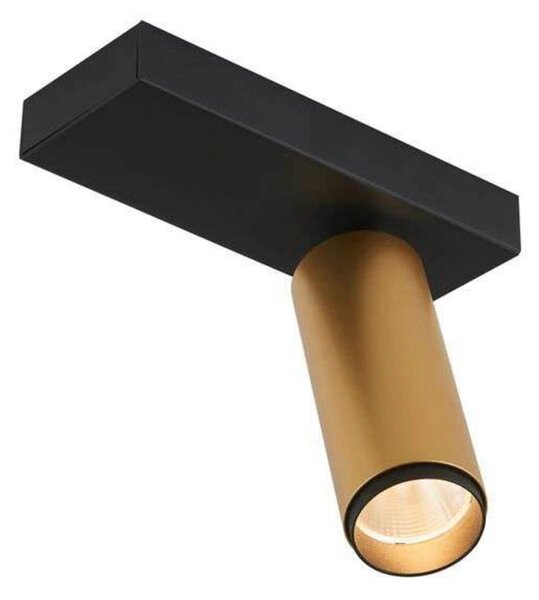 LOOM DESIGN LED stropna svjetiljka X-Beam, 1 žarulja, crna/zlatna, prigušiva, Zlato / mjed, Dnevni boravak/blagovaonica, Aluminij
