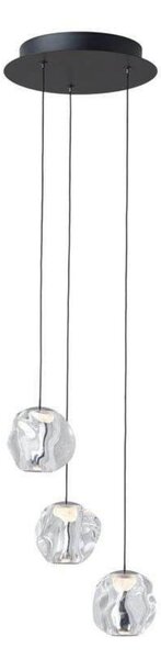 LOOM DESIGN LED viseća svjetiljka Ice Ball 3, prozirna, akrilna, prigušiva, Providna, Dnevni boravak/blagovaonica, Plastika
