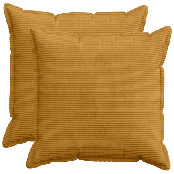 Presvlaka za jastuk 2 kom. HOUTEN Žuta 80 x 80 cm Kord - Žuta 80 x 80 cm 2