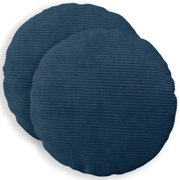 Presvlaka za jastuk 2 pcs HEERLEN Mornarsko plava Ø 30 cm Kord - Modra Ø 30 cm 2