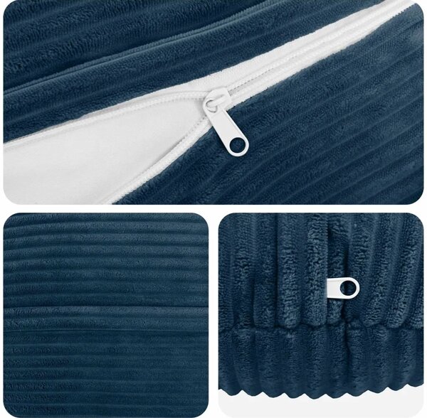 Presvlaka za jastuk 2 pcs HEERLEN Mornarsko plava Ø 30 cm Kord - Modra Ø 30 cm 2