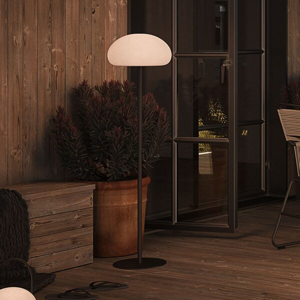 Nordlux Spužvasto LED dvorišno svjetlo na baterije, crno/bijelo, metal, IP65, prigušiva, Bijela, Metal