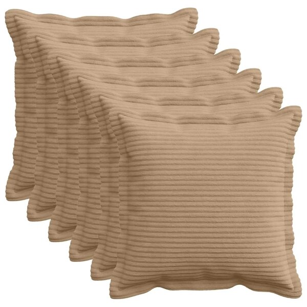 Presvlaka za jastuk 6 kom. HOUTEN Smeđa 30 x 30 cm Kord - Smeđa 30 x 30 cm 6