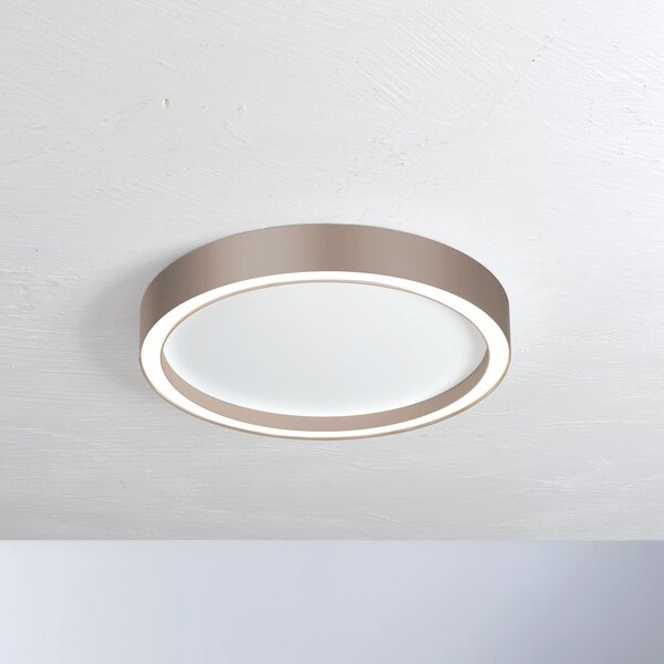 BOPP LED stropna svjetiljka Bopp Aura, Ø 55 cm, bijela/tople sive boje, prigušiva, Smeđa / hrđa, Dnevni boravak/blagovaonica, Metal