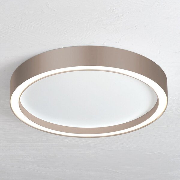 BOPP LED stropna svjetiljka Bopp Aura, Ø 55 cm, bijela/tople sive boje, prigušiva, Smeđa / hrđa, Dnevni boravak/blagovaonica, Metal