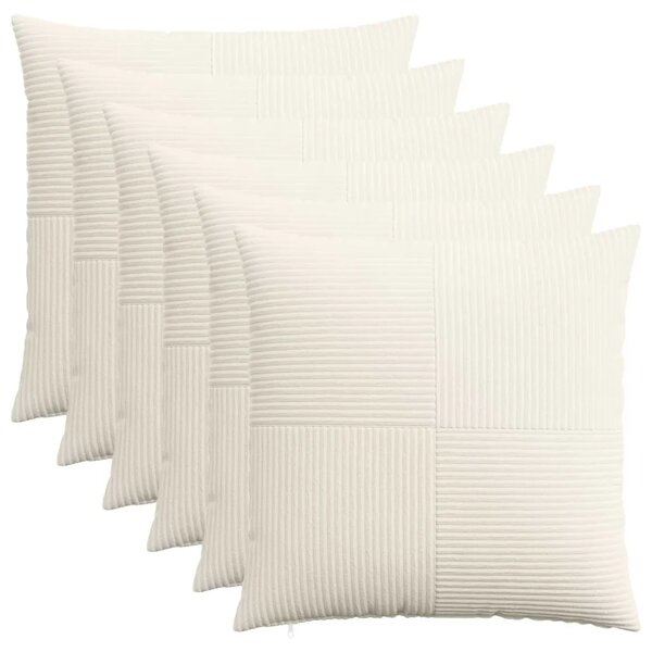 Presvlaka za jastuk 6 kom. ALMELO Krem 70 x 70 cm Kord - Krem 70 x 70 cm 6