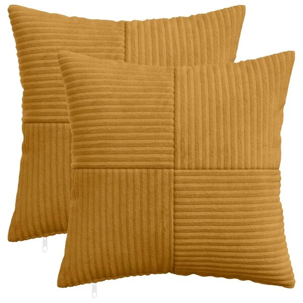 Presvlaka za jastuk 2 pcs ALMELO Žuta 35 x 35 cm Kord - Žuta 35 x 35 cm 2