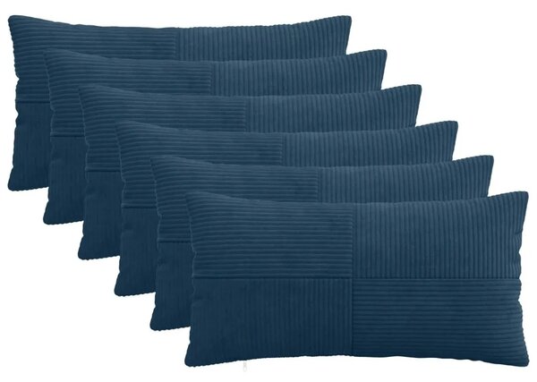 Presvlaka za jastuk 6 pcs ALMELO Mornarsko plava 40 x 80 cm - Modra 40 x 80 cm 6