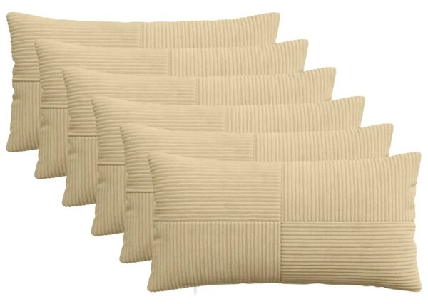 Presvlaka za jastuk 6 pcs ALMELO Siva zelena 40 x 80 cm Kord - Svijetlo zelena siva 40 x 80 cm 6