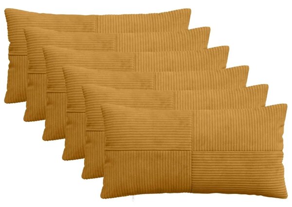 Presvlaka za jastuk 6 pcs ALMELO Žuta 40 x 70 cm Kord - Žuta 40 x 70 cm 6
