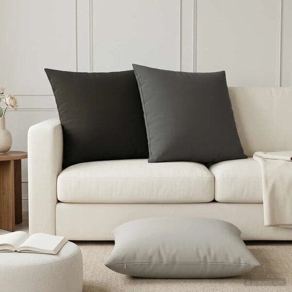 Presvlaka za jastuk 2 pcs HEERLEN Siva 80 x 80 cm Poliester - Siva 80 x 80 cm 2
