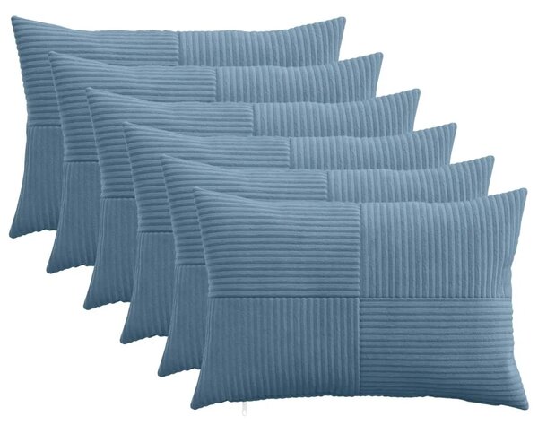Presvlaka za jastuk 6 pcs ALMELO Plava 30 x 50 cm Kord - Plava 30 x 50 cm 6