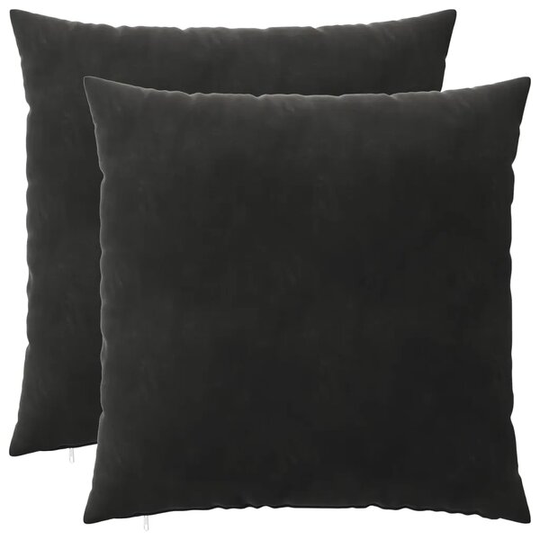 Presvlaka za jastuk 2 kom. HEERLEN Crna 80 x 80 cm Baršun - Crna 80 x 80 cm 2