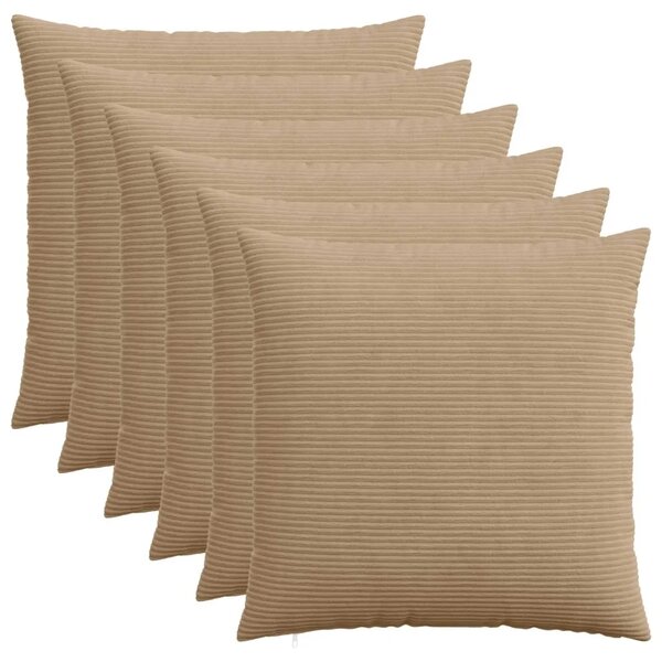 Presvlaka za jastuk 6 pcs HEERLEN Smeđa 70 x 70 cm Kord - Smeđa 70 x 70 cm 6