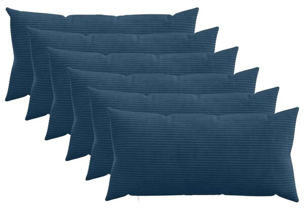 Presvlaka za jastuk 6 pcs HEERLEN Mornarsko plava 40 x 80 cm - Modra 40 x 80 cm 6