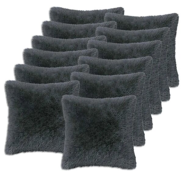 Presvlaka za jastuk 12 pcs HEERLEN Antracit 40 x 40 cm PV flis - Antracit 40 x 40 cm 12