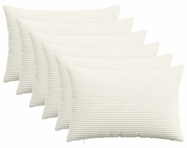 Presvlaka za jastuk 6 pcs HEERLEN Krem 30 x 50 cm Kord - Krem 30 x 50 cm 6