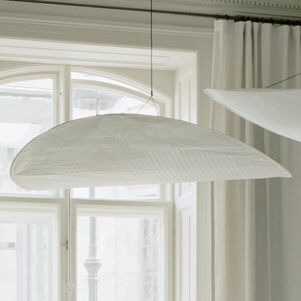 New Works Tense LED viseća svjetiljka, Ø 120 cm, bijela, prigušiva, Bijela, Kuhinja, Plastika