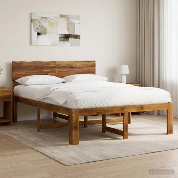 Krevetni okvir s uzglavljem ROSTOCK Prirodna 137 x 190 cm - Prirodna 137 x 190 cm