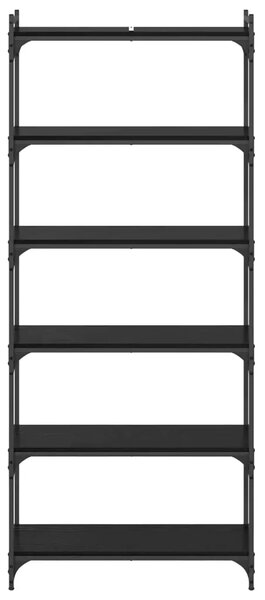 Police za knjige 6 razina 80 x 30 x 188 cm Konstruirano drvo - Crni hrast 188 cm 80 cm
