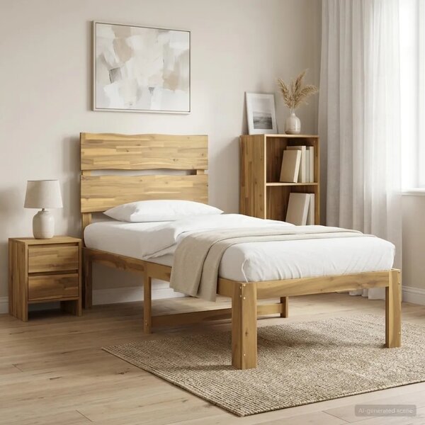 Krevet s uzglavljem ROSTOCK Bijela 100 x 200 cm - Bijela 100 x 200 cm
