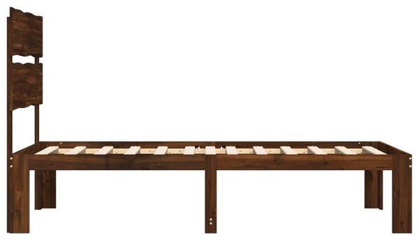 Krevet s uzglavljem ROSTOCK Tamno smeđa 100 x 200 cm - Tamno smeđa 100 x 200 cm