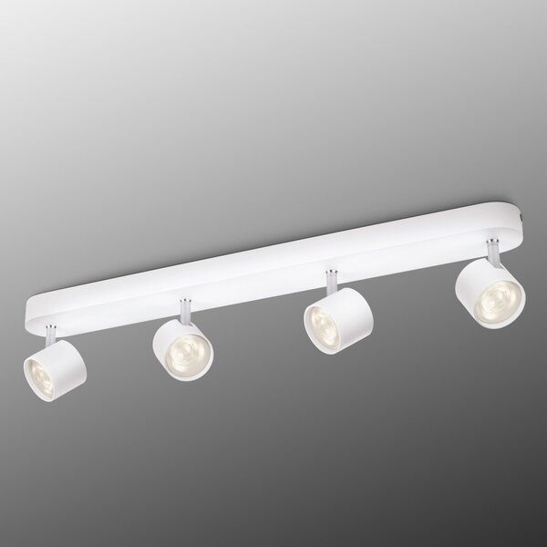 Philips Star okretni LED reflektor bijeli s 4 žarulje., prigušiva, Bijela, Dnevni boravak/blagovaonica, Metal
