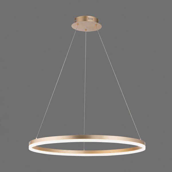 Paul Neuhaus LED viseća svjetiljka Titus, Ø 80 cm, mesing, mogućnost, prigušiva, Zlato / mjed, Dnevni boravak/blagovaonica, Metal