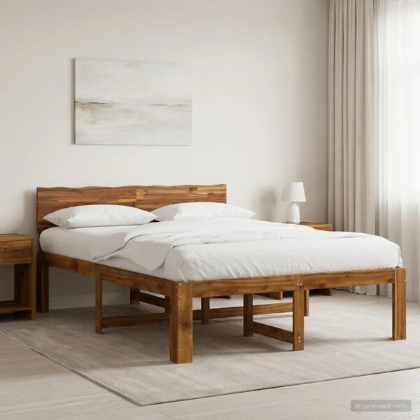 Krevetni okvir s uzglavljem ROSTOCK Prirodna 140 x 200 cm - Prirodna 140 x 200 cm