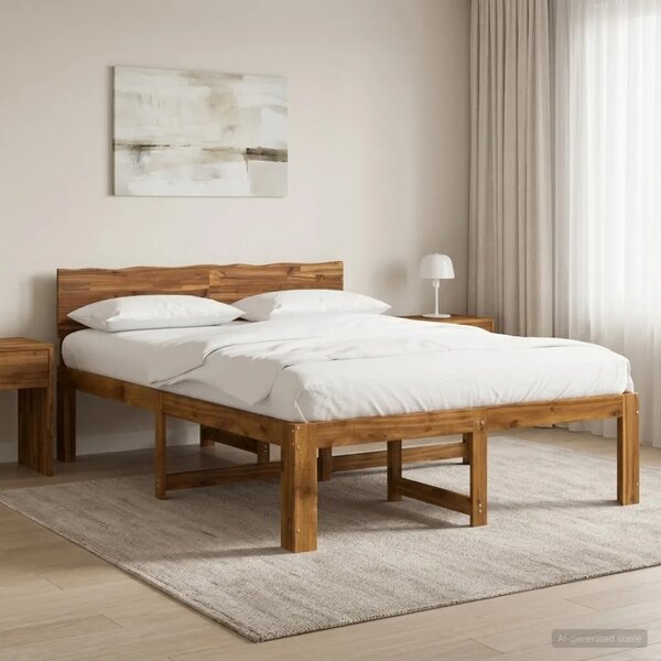 Krevetni okvir s uzglavljem ROSTOCK Prirodna 140 x 190 cm - Prirodna 140 x 190 cm