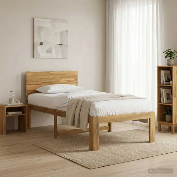 Krevet s uzglavljem ROSTOCK Bijela 100 x 200 cm - Bijela 100 x 200 cm