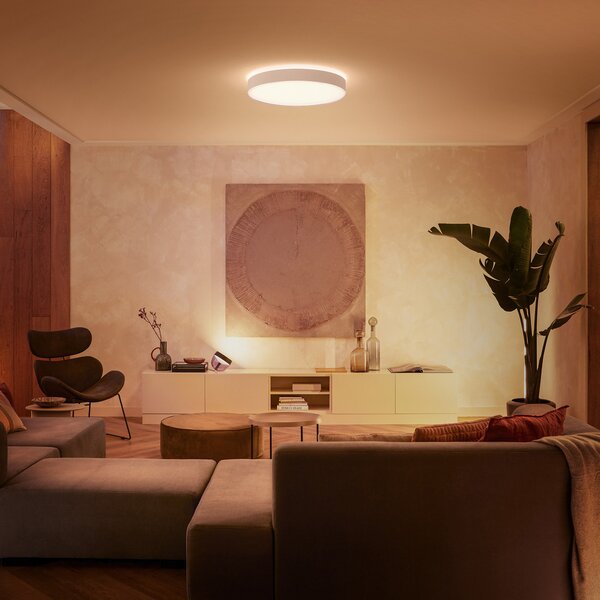 Stropne Svjetiljka Philips Hue, Philips Hue, prigušiv, Bijela, Dnevna soba, Metal, Moderan