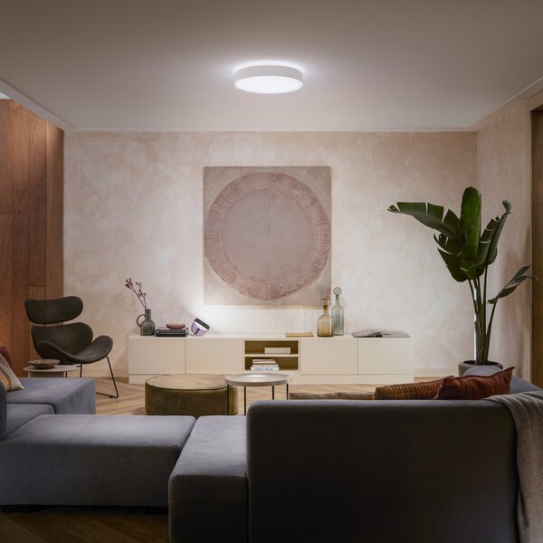Philips Hue Enrave LED stropna svjetiljka 42,5 cm bijela, prigušiva, Bijela, Dnevni boravak/blagovaonica, Metal