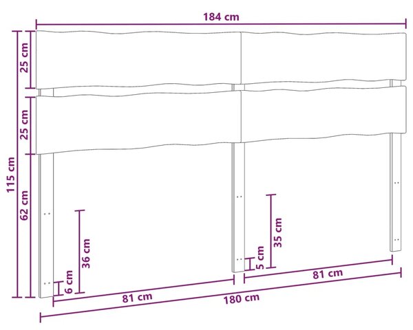 Uzglavlje s prirodnim rubom ROSTOCK Bijela 180 cm - Bijela 180 cm