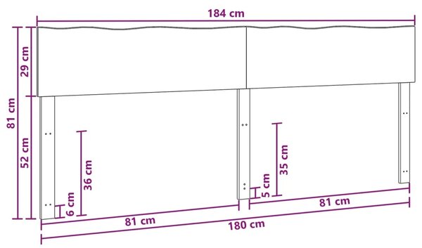 Uzglavlje s prirodnim rubom ROSTOCK Bijela 180 cm - Bijela 180 cm