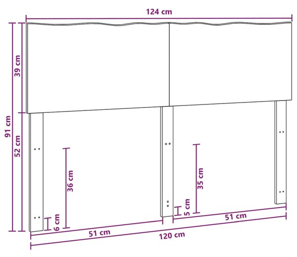 Uzglavlje s prirodnim rubom ROSTOCK Tamno smeđa 120 cm - Tamno smeđa 120 cm