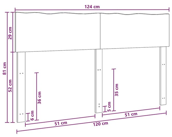 Uzglavlje s prirodnim rubom ROSTOCK Prirodna 120 cm - Prirodna 120 cm