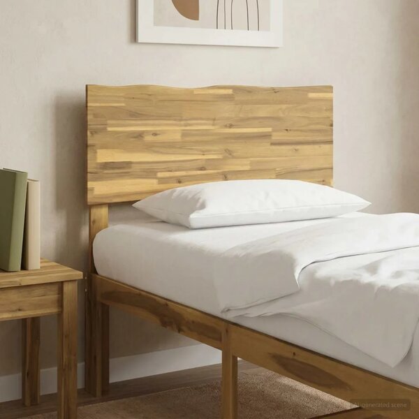 Uzglavlje s prirodnim rubom ROSTOCK Bjeljenje 80 cm - Bijela 80 cm