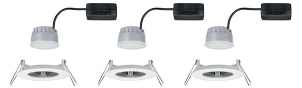 Paulmann LED ugradbeni reflektor Nova Coin 3 bijeli okrugli prigušivi, prigušiva, Bijela, Područje hodnika, Metal, Okrugla ugradna svjetla