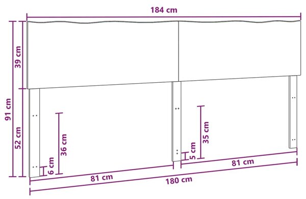 Uzglavlje s prirodnim rubom ROSTOCK Bijela 180 cm - Bijela 180 cm
