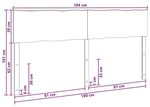 Uzglavlje s prirodnim rubom ROSTOCK Prirodna 180 cm - Prirodna 180 cm