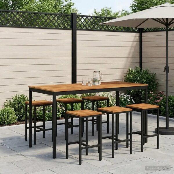 Stol za bar u vrtu NAARDEN Bijela i crna 180 x 88 5 x 105 cm - Bijela i crna 180 x 88 5 x 105 cm