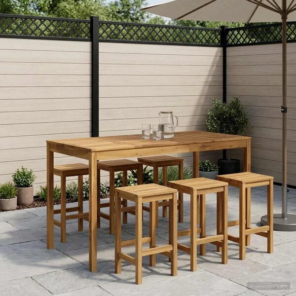 Stol za bar u vrtu Bijela 180 x 88 5 x 105 cm - Bijela 180 x 88 5 x 105 cm